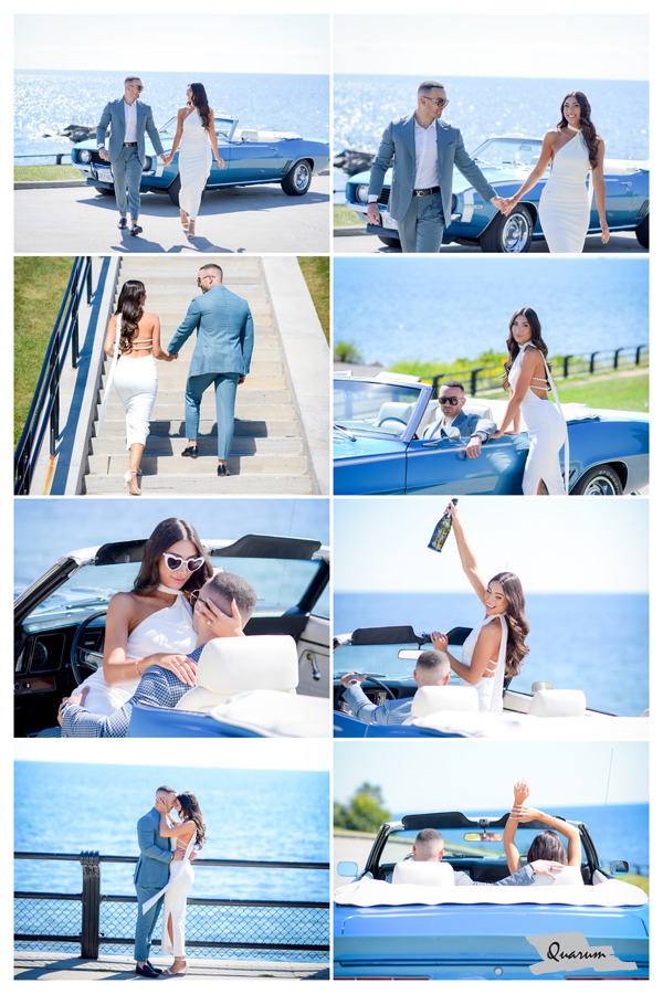 rc harris water treatment plant, great location for your engagement shoot, waterfront engagement shoot ideas, camaro convertible blue 1969, quarum photo video, mark piotrowski, wedding photoraphy